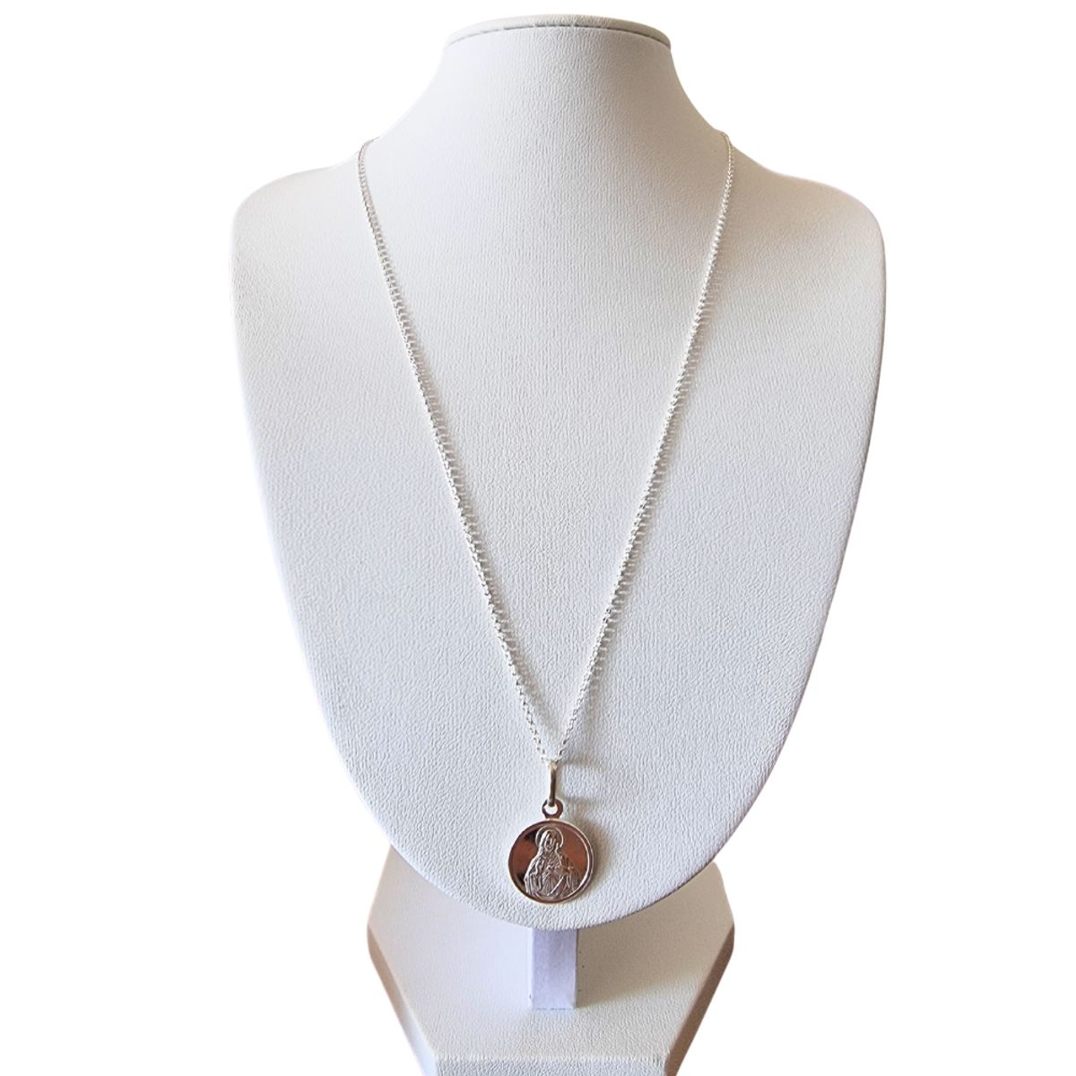 LK LUKSO - Collar Colgante Sagrado Corazón de Jesús 15 mm en Plata 925