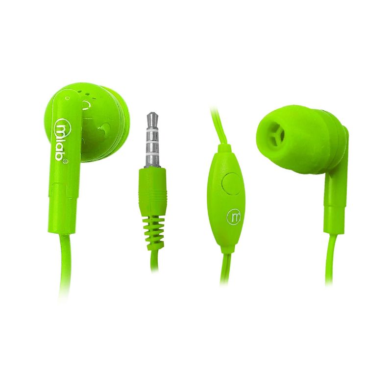 MLAB - AUDÍFONOS IN-EAR WIRED GUMMY C/MANOS LIBRES GREEN MLAB 07725