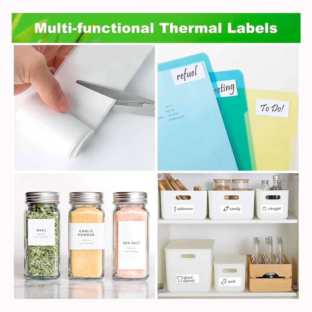 GENERICO - 5 rollos papel adhesivo térmico para mini impresora 58mm