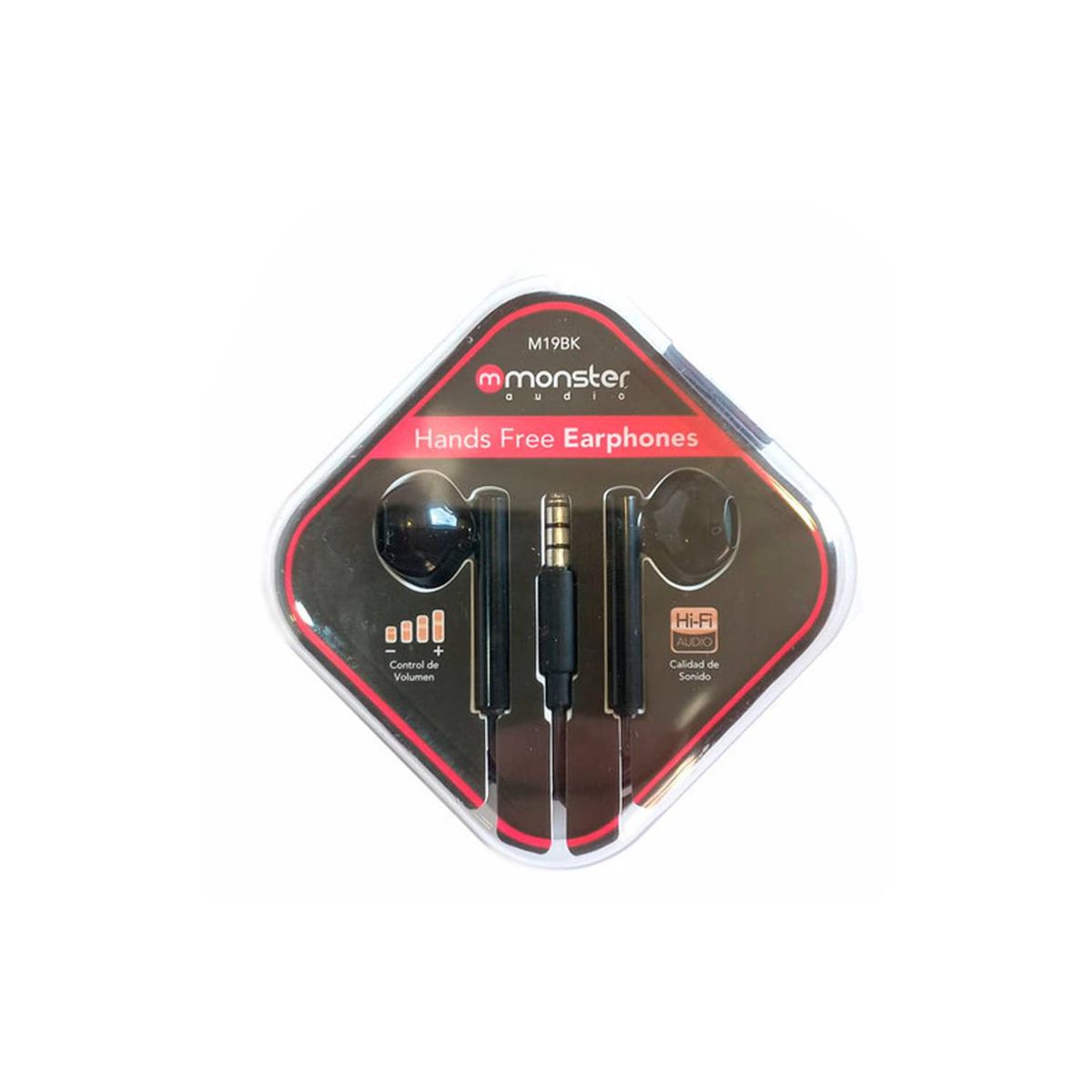 MONSTER - AUDIFONOS ALAMBRICO MANOS LIBRES NEGRO M19BK