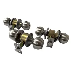 KHOR - Set 2 cerraduras dormitorio + 1 cerradura baño acero inoxidable