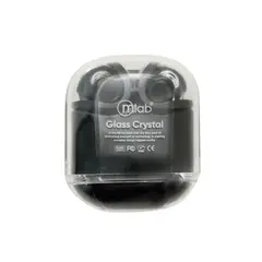 MLAB - AUDIFONO TWS GLASS CRYSTAL + SILICON CASE BLACK 09353