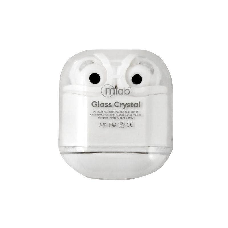 MLAB - AUDIFONO TWS GLASS CRYSTAL + SILICON CASE WHITE 09354
