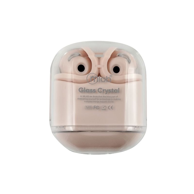 MLAB - AUDIFONO TWS GLASS CRYSTAL + SILICON CASE PINK 09355