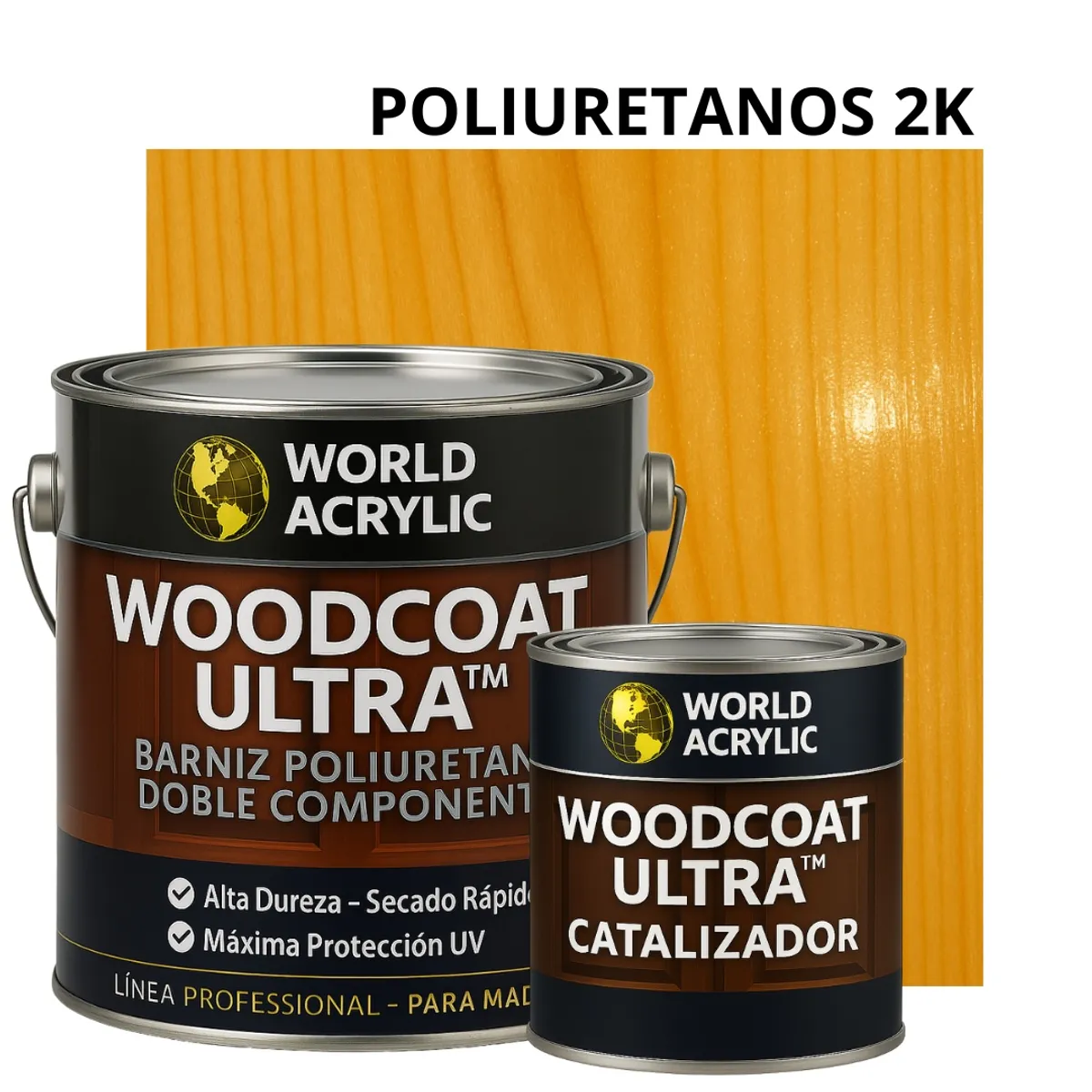 WORLD ACRYLIC - Barniz WoodCoat Ultra™ Poliuretano 2k A+B Galon