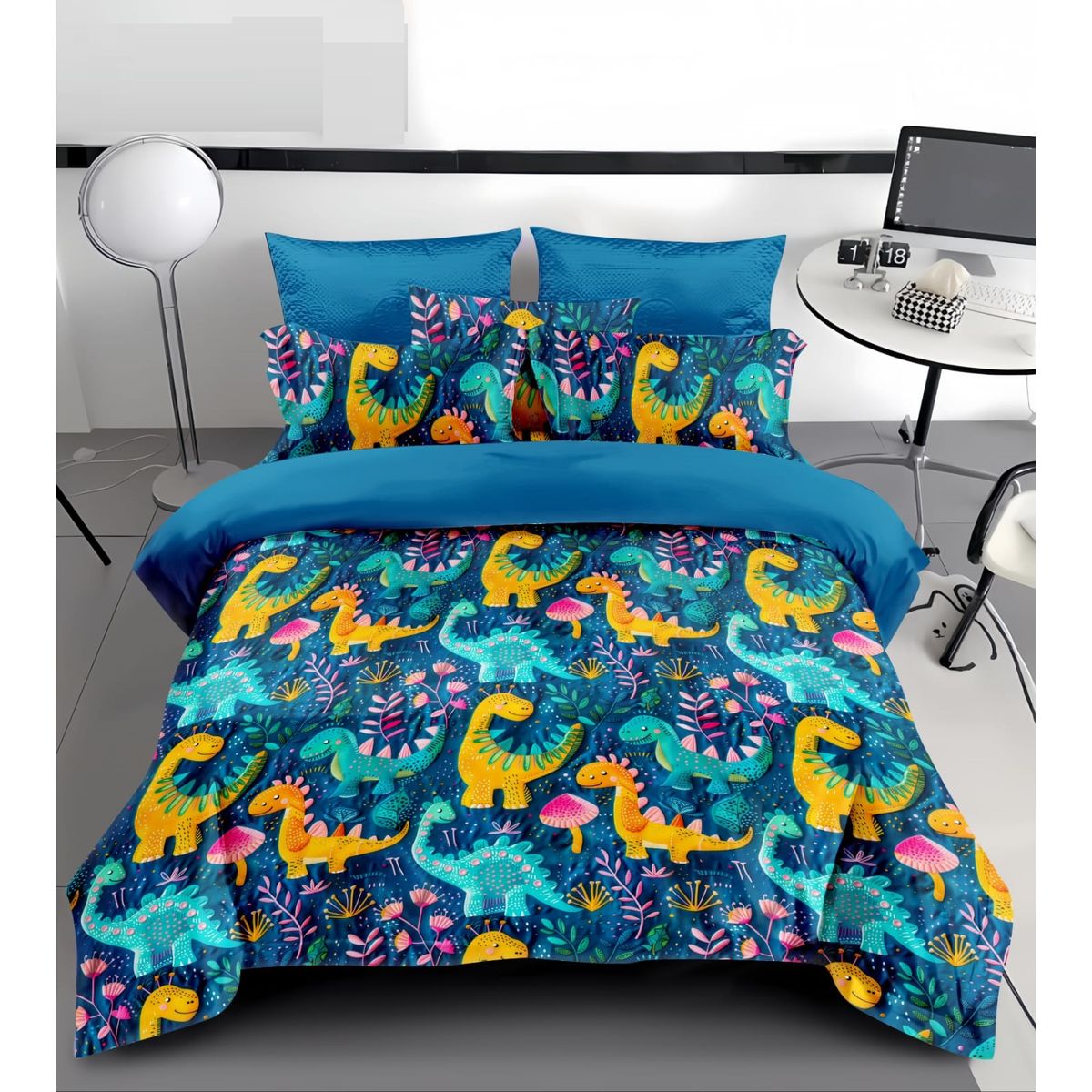 GENERICO - CUBRECAMA DE NIÑO DISEÑO 5D TIERNOS DINOSAURIOS 1.5 PLAZA DE VERANO TF