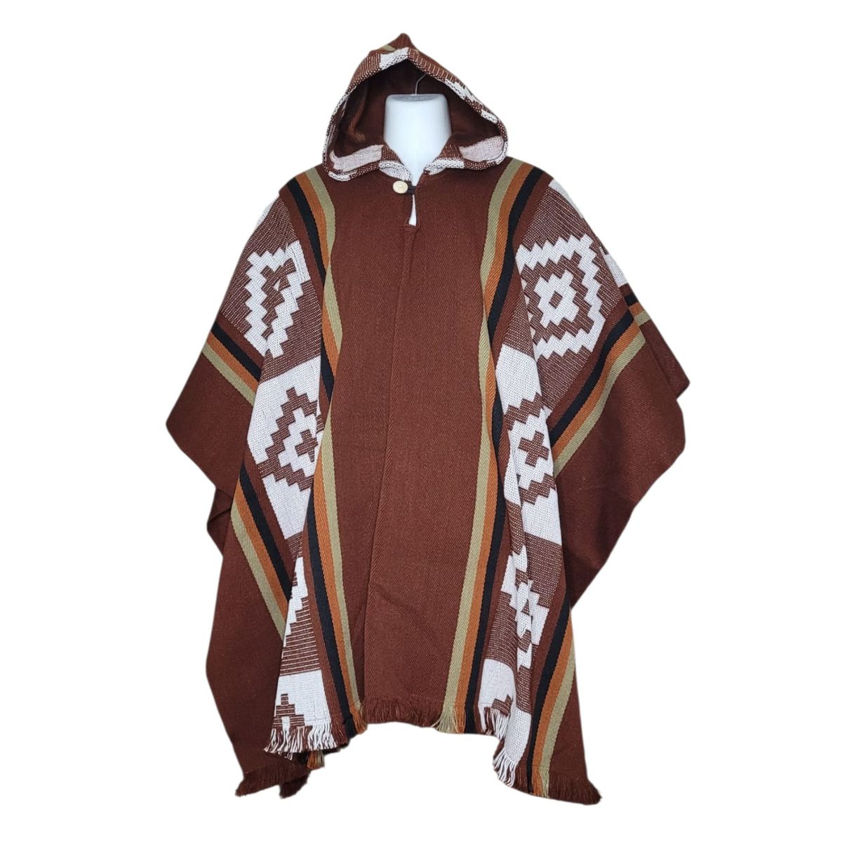 MORLAN - Poncho de Alpaca Lana Ecuatoriana Capucha Cálido Liviano