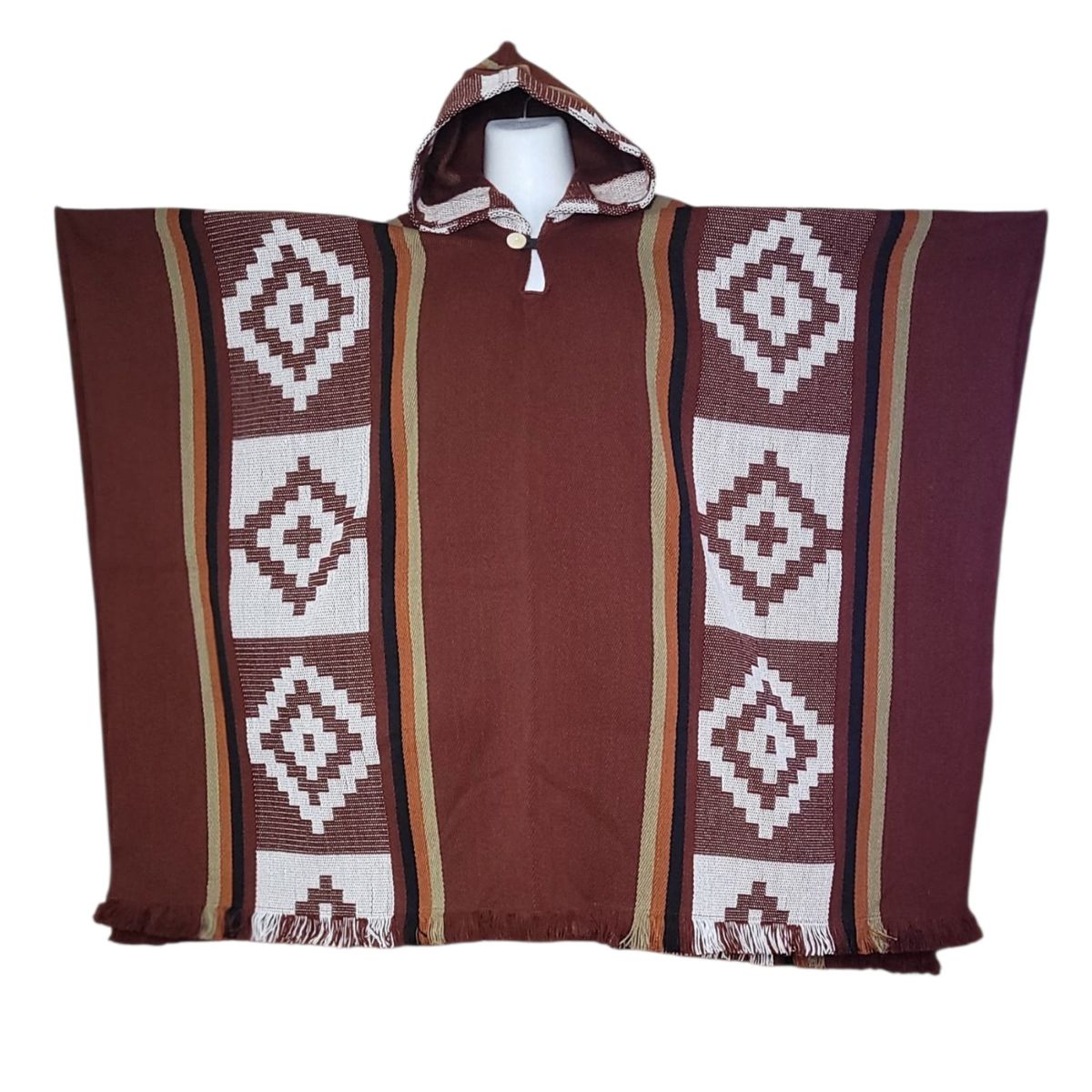 MORLAN - Poncho de Alpaca Lana Ecuatoriana Capucha Cálido Liviano