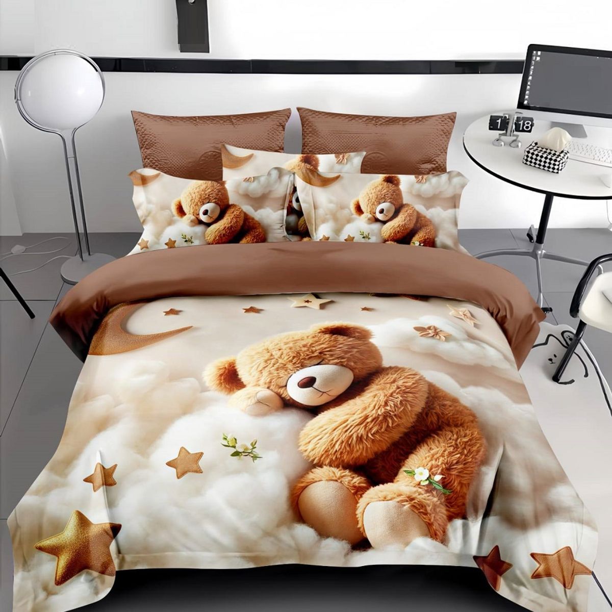 GENERICO - CUBRECAMA DE NIÑO DISEÑO 5D TIERNOS OSITOS 1.5 PLAZA DE VERANO TF