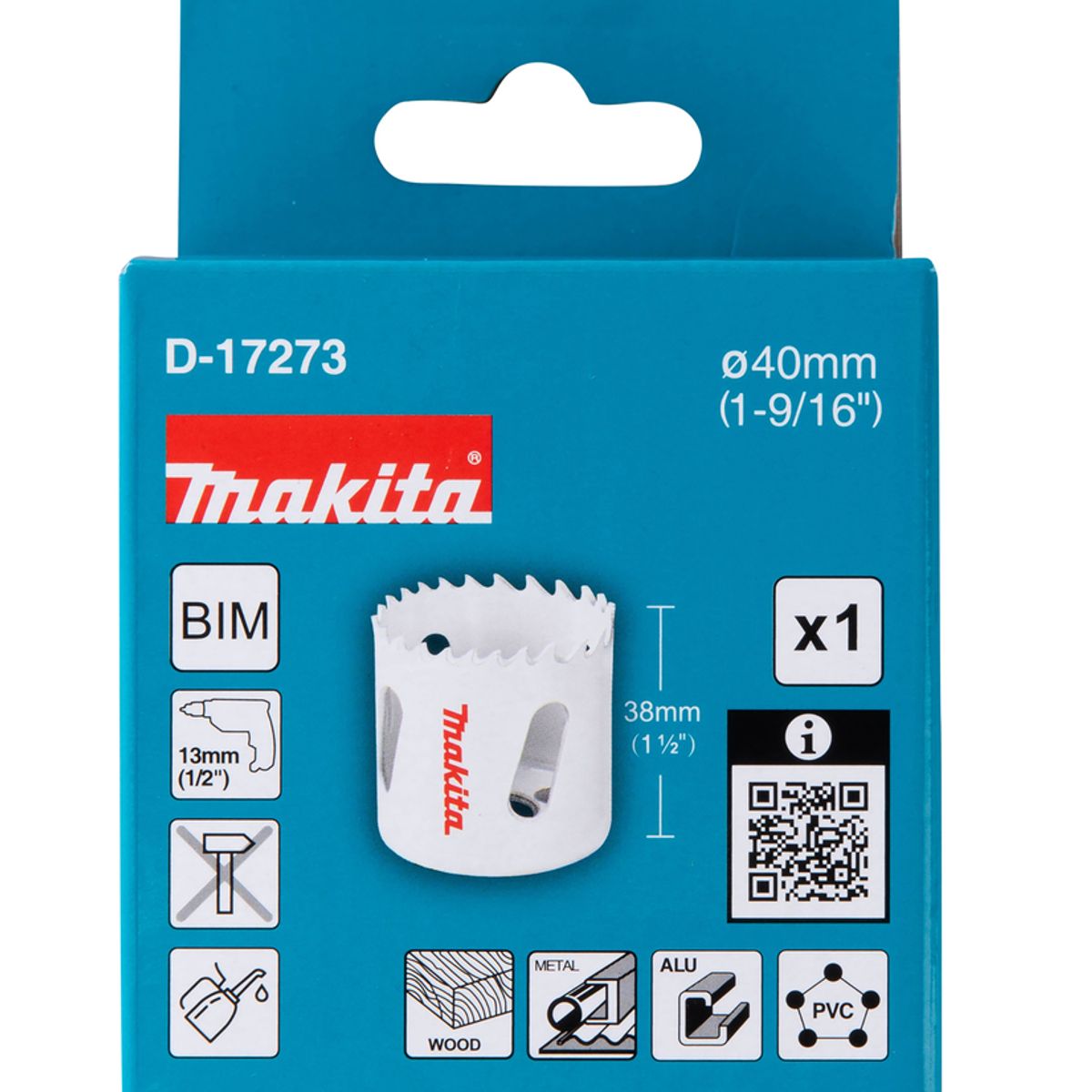 MAKITA - Sierra Perforadora Bimetálica Bimetálica De 40 Mm 1.9/16