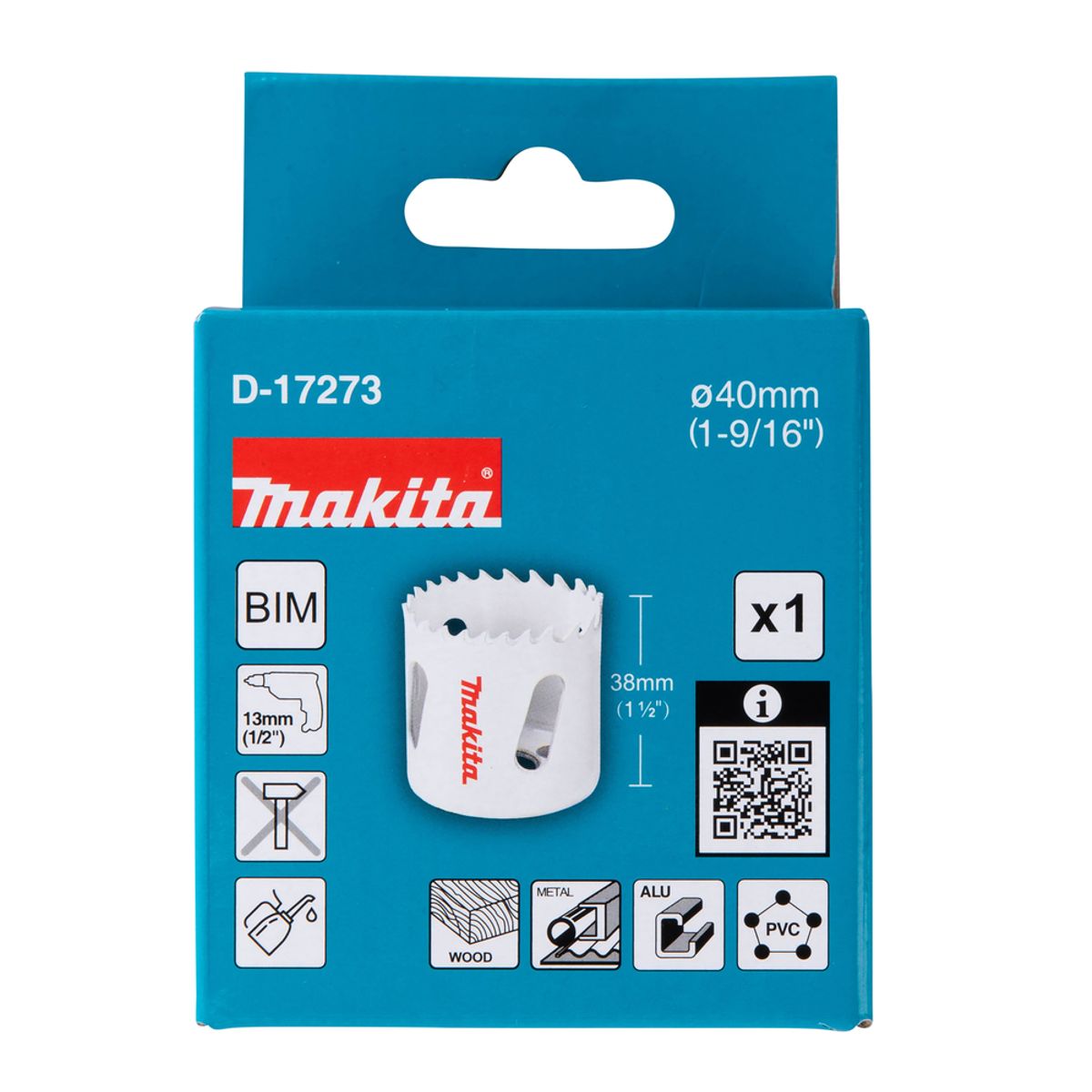 MAKITA - Sierra Perforadora Bimetálica Bimetálica De 40 Mm 1.9/16