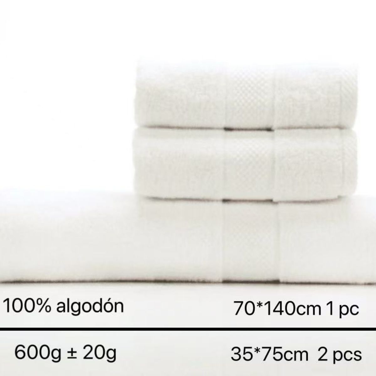 GENERICO - SET DE 3 TOALLAS 100% ALGODON CON DETALLES BORDADOS