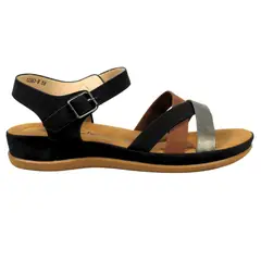 THUNDER BLUE - Sandalias Baja Mujer con Hebilla para Verano 12363 Negro
