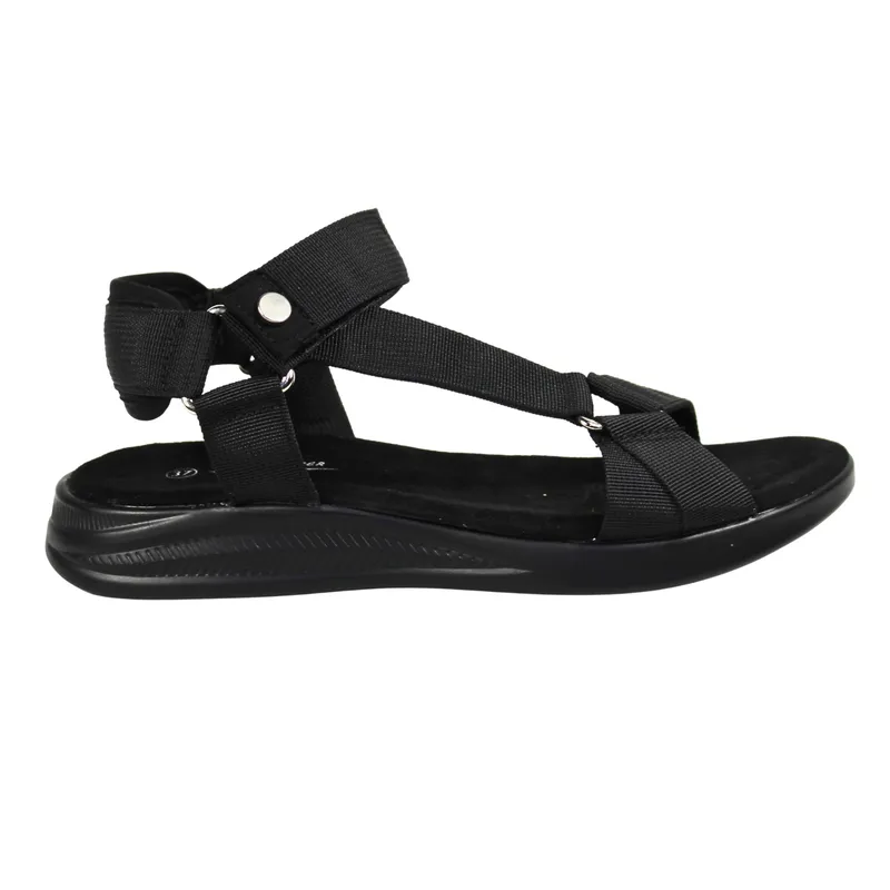 THUNDER BLUE - Sandalias Bajas de Mujer Ajustables TGH03 Negro