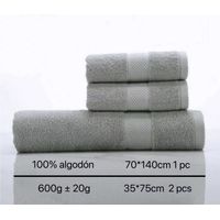 SET DE 3 TOALLAS 100% ALGODON CON DETALLES BORDADOS