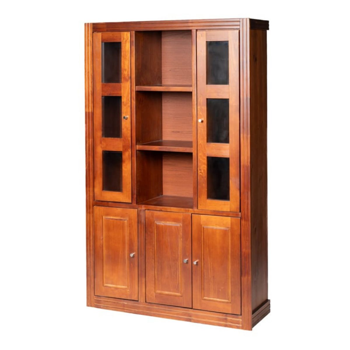 GENERICO - Vitrina Hema 3 cuerpos Madera Nogal