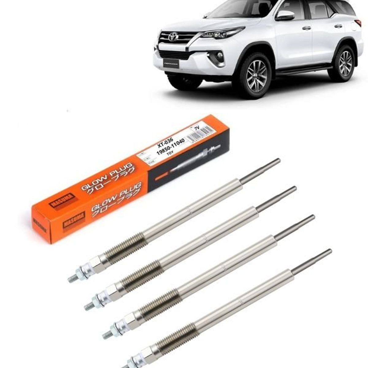 GENERICO - Bujías Incandecente Pack 4 Toyota Hiace 28L 2019 XT-036