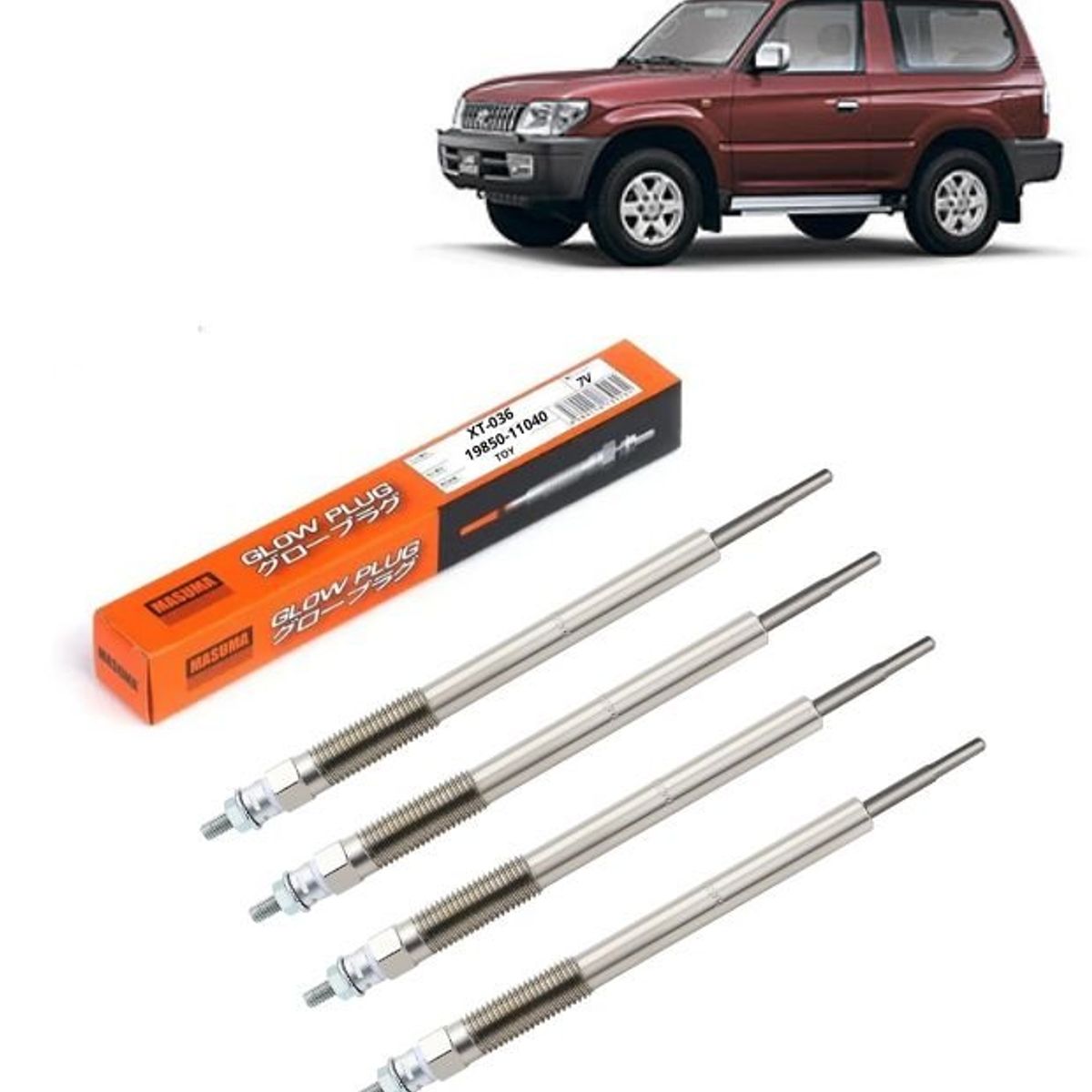 GENERICO - Bujías Incandecente Pack 4 Toyota Hilux 28 2015-2020 XT-036