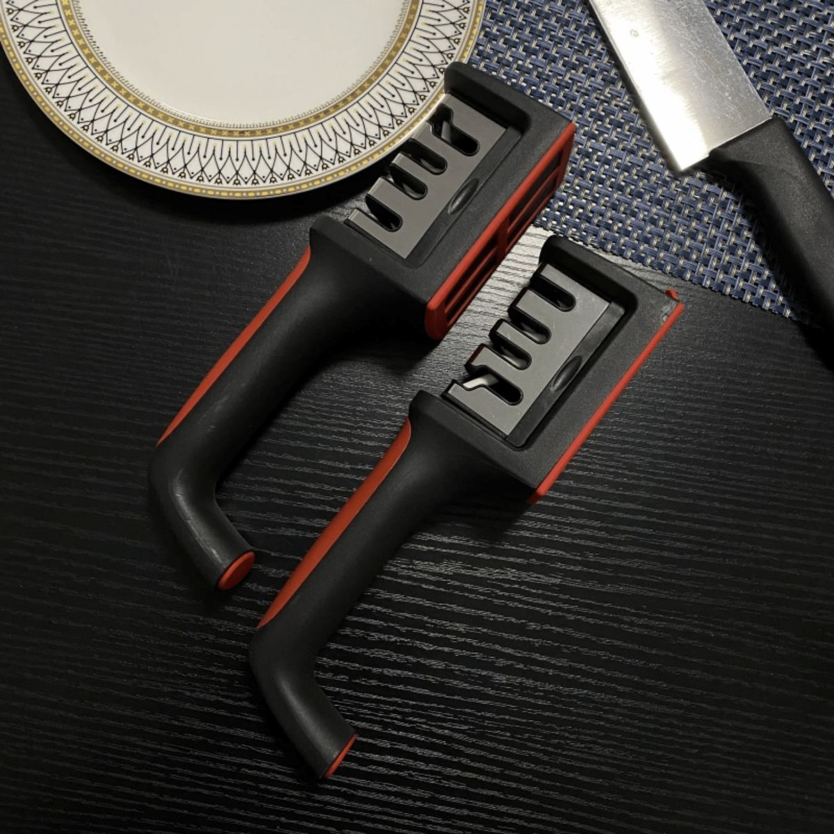 HOMESTAR - Afilador de Cuchillos Manual 4 Etapas con Mango Ergonómico