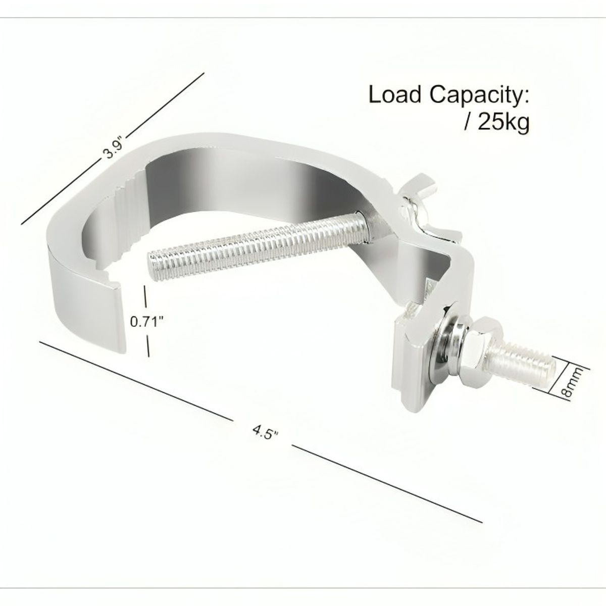 GENERICO - Clamp Soporte Abrazadera De Aluminio Para Ilumincacion