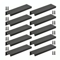 GENERICO - Tiradores Manilla Negro Mueble Puerta 15cm 10 Unid