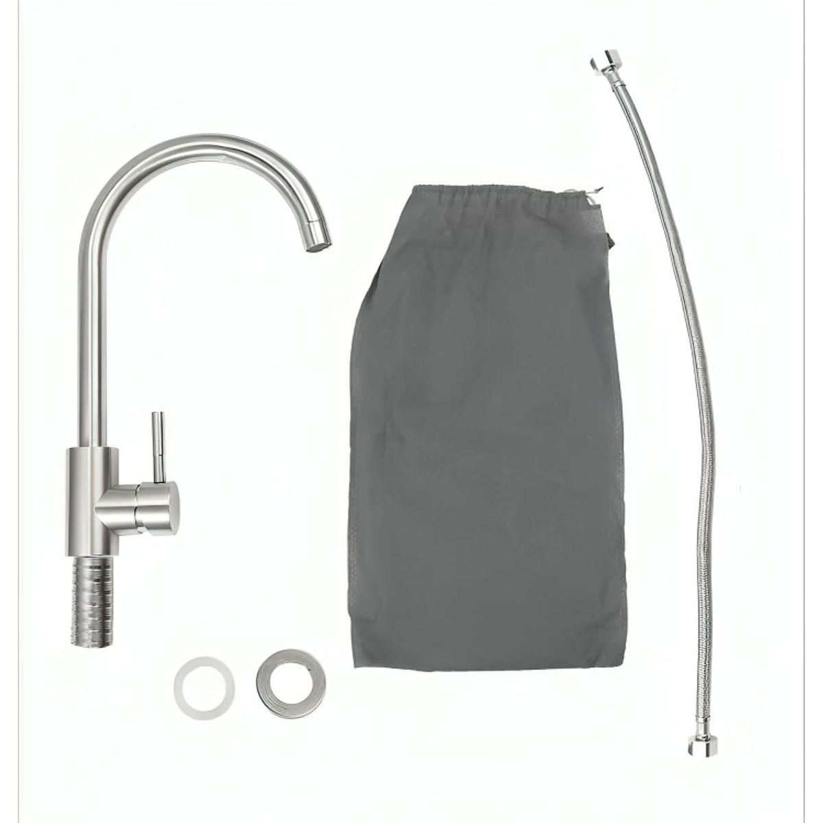 GENERICO - Grifo Monomando Llave Lavaplatos Lavaloza Acero Inoxidable