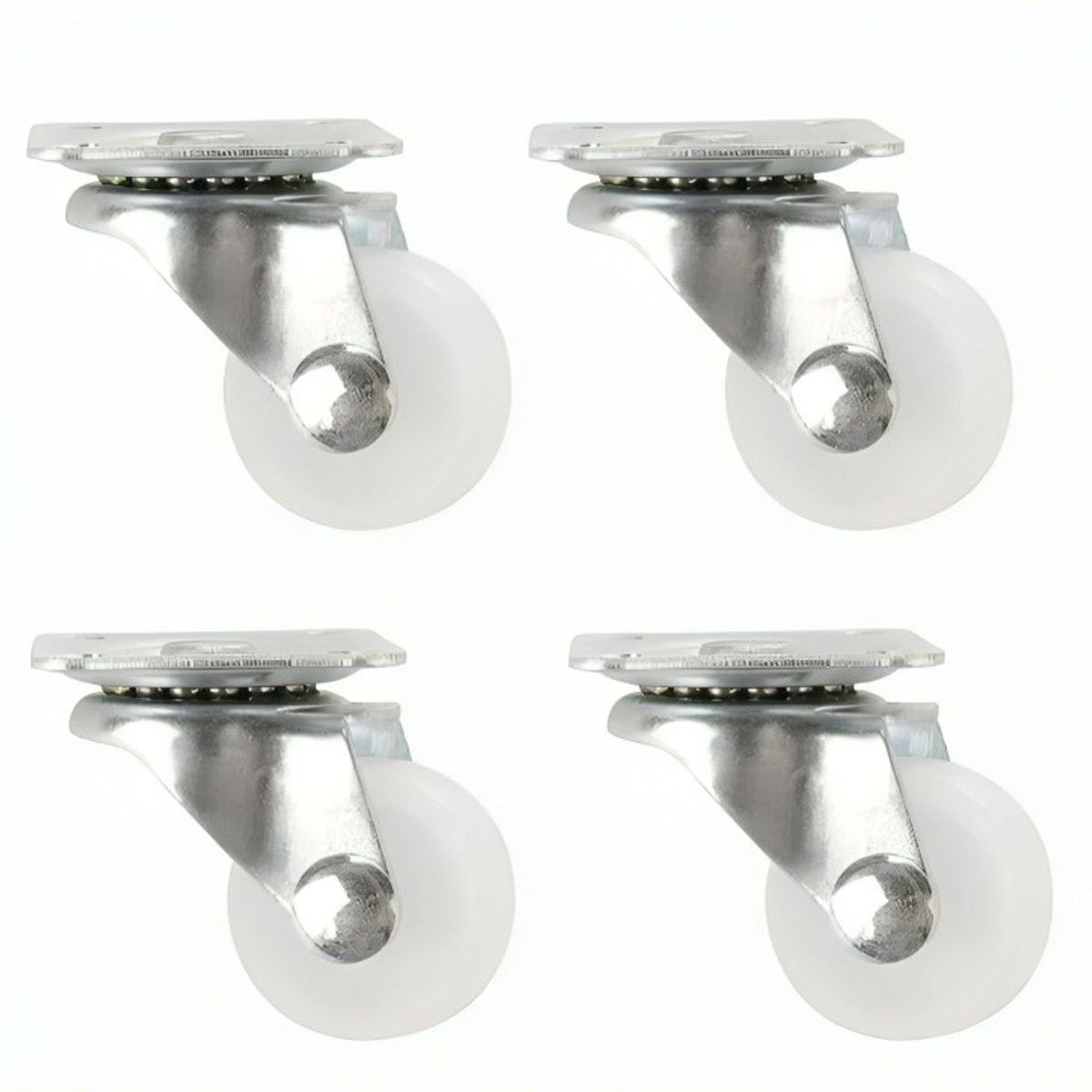 GENERICO - Pack 4 Ruedas Giratorias Sin Freno 2 Pulgadas