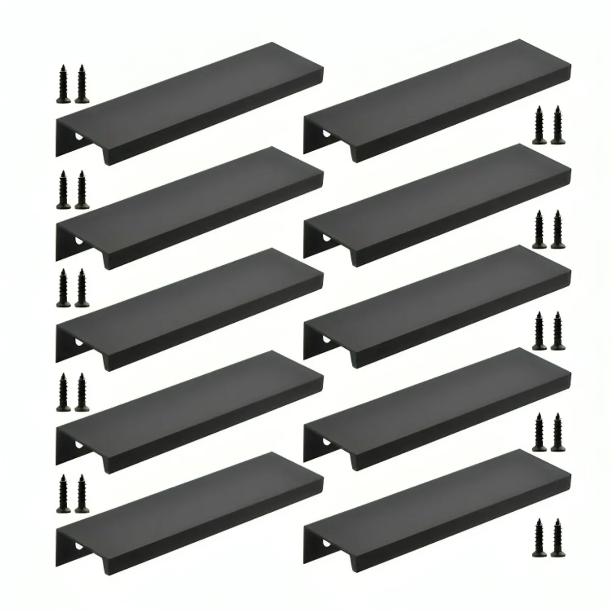 GENERICO - Tiradores Manilla Negro Mueble Puerta 15cm 10 Unid