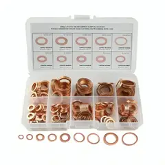 GENERICO - Set 200 Pcs De Arandelas O Sellos De Cobre Diferente Medida