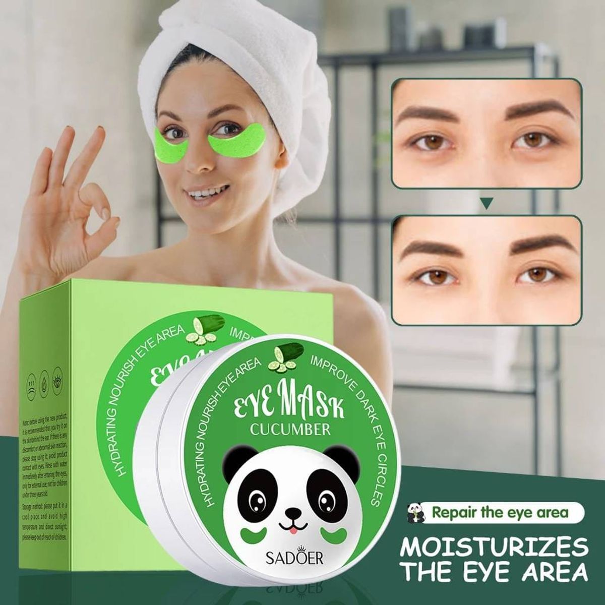 GENERICO - 60 Parches  Hidrogel Contorno Ojos de Pepino Hidratantes y Nutritivos  Adiós Ojeras