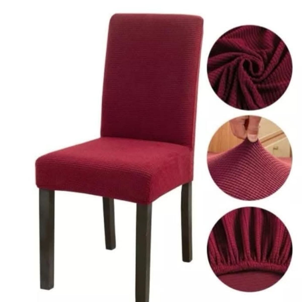 GENERICO - Funda Cubre Silla pack 6 tela cuadrille spandex