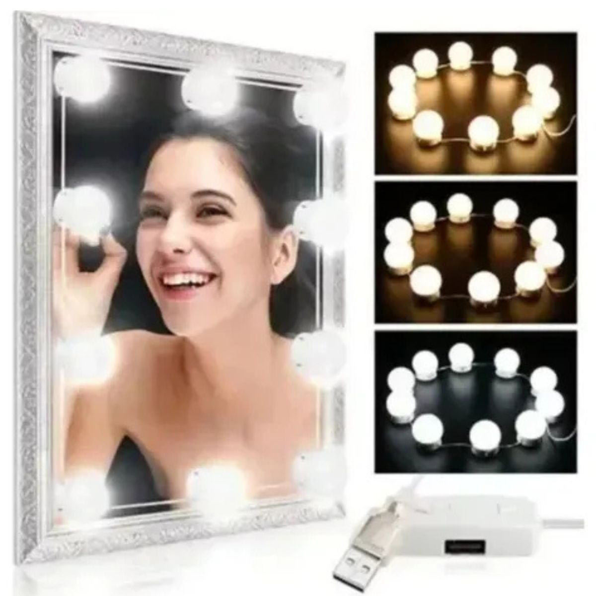 GENERICO - Luces LED Redondas para Espejo de Maquillaje