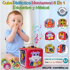 GENERICO - Juguete Cubo Didáctico de Aprendizaje 6 en 1 Actividades Para Bebés