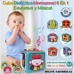 GENERICO - Juguete Cubo Didáctico de Aprendizaje 6 en 1 Actividades Para Bebés