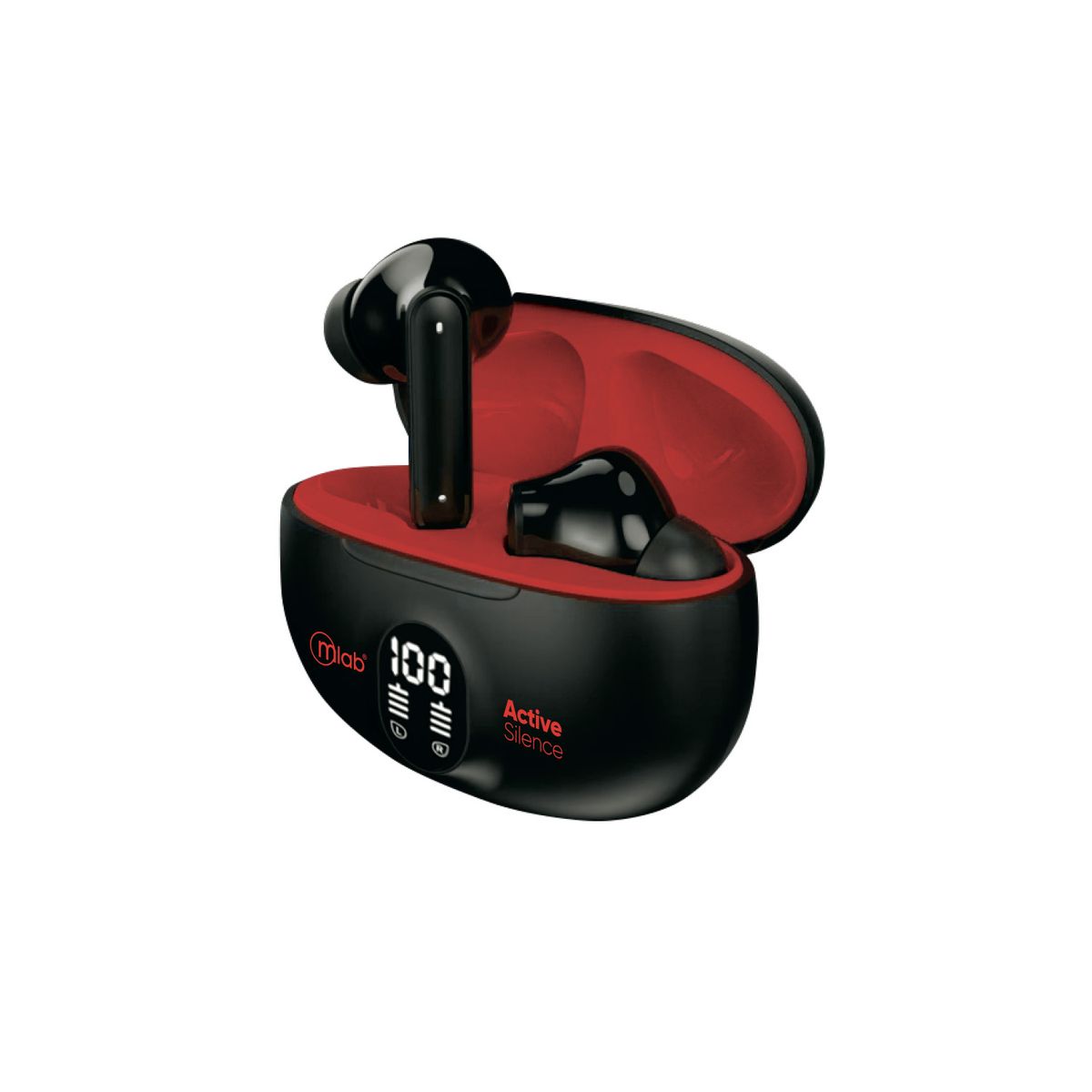 MLAB - AUDIFONO TWS ANC + ENC ACTIVE SILENCE STRONG BLACK/RED 09363