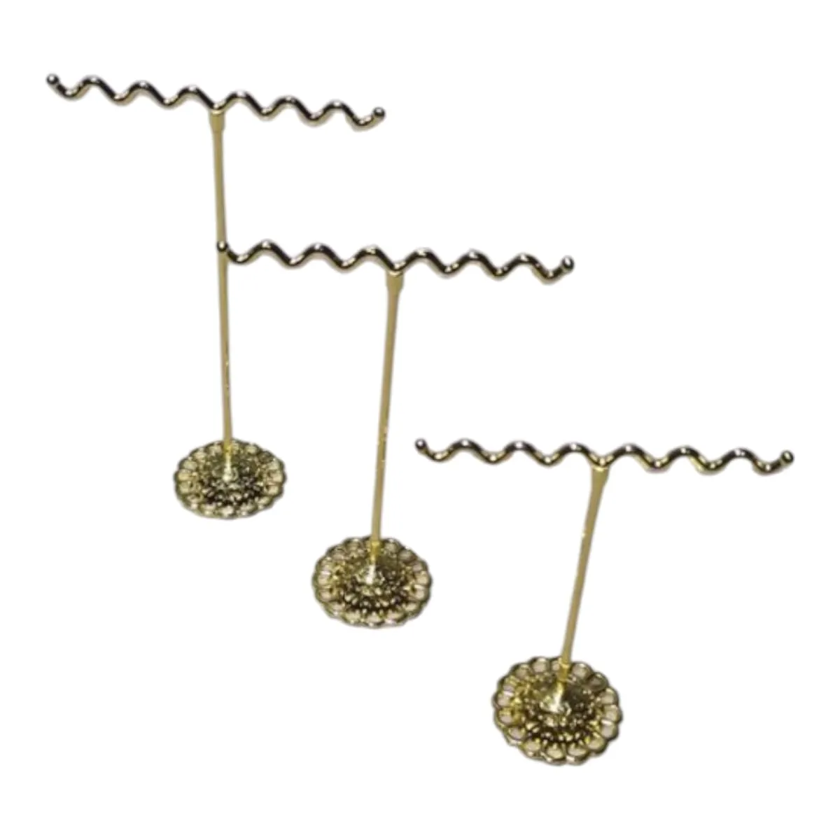 GENERICO - Set 3 Soportes Dorados para Exhibición de Joyas Gms