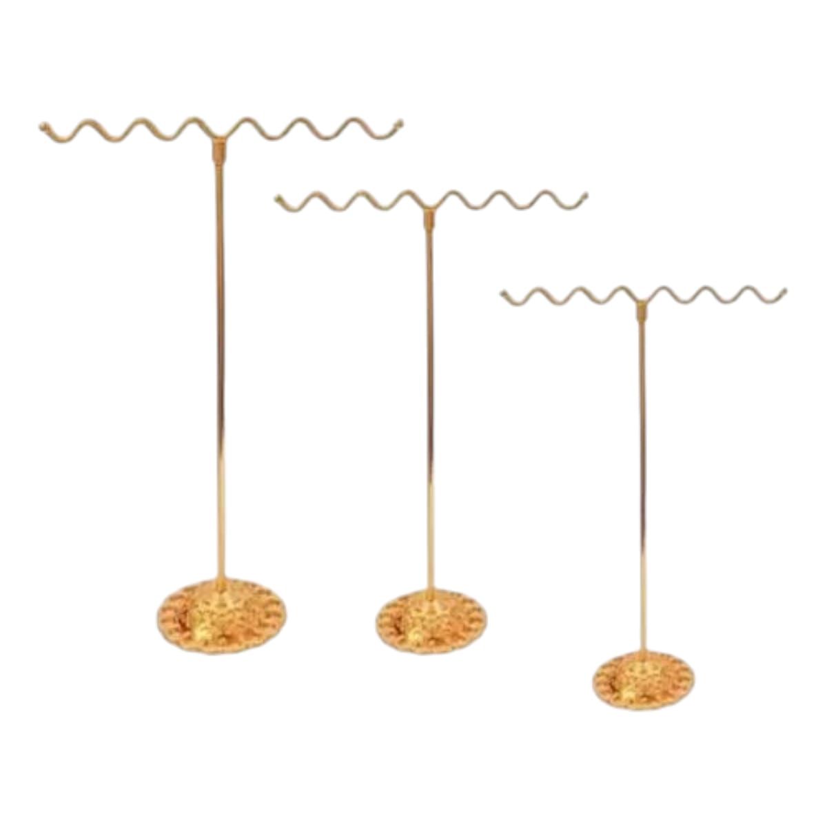 GENERICO - Set 3 Soportes Dorados para Exhibición de Joyas Gms