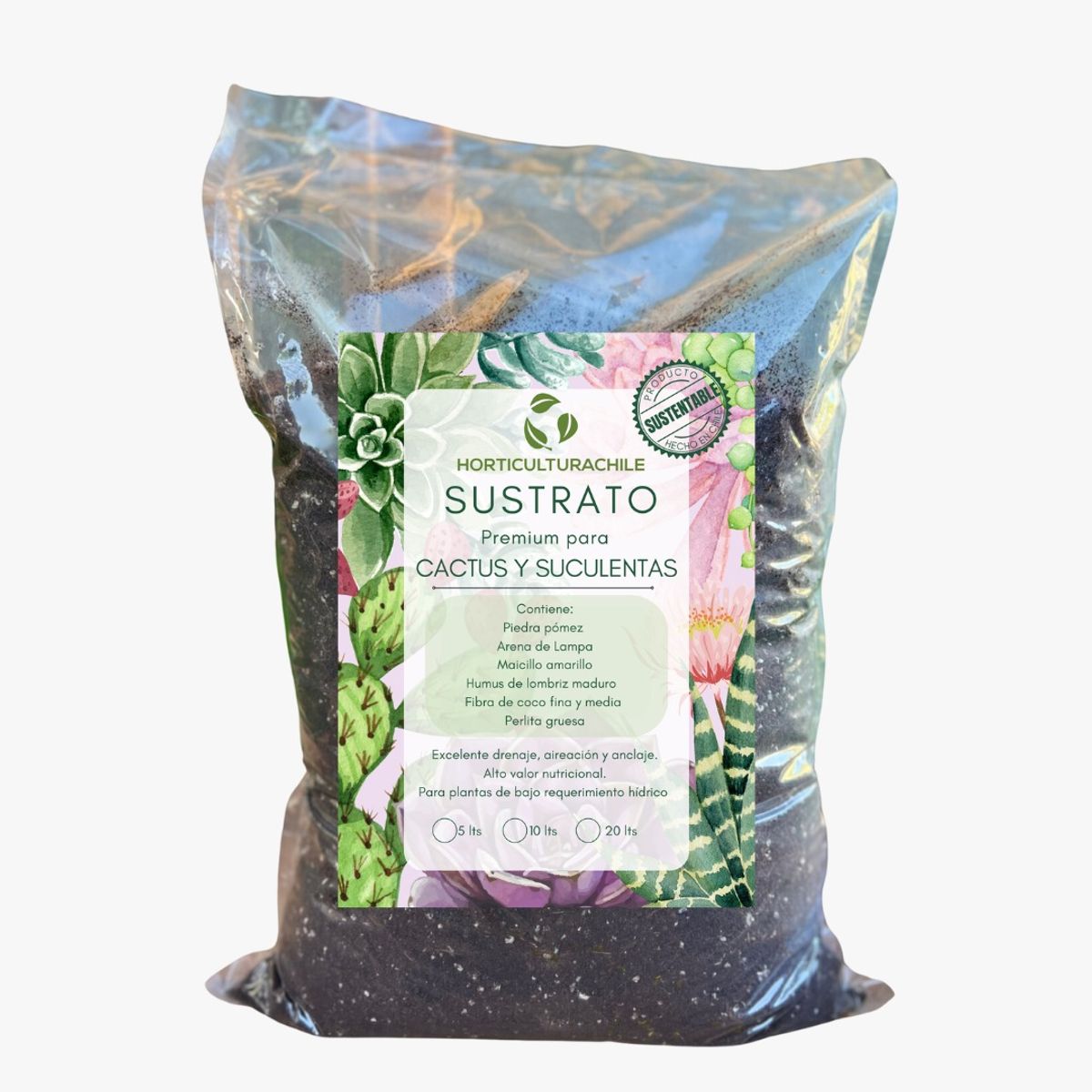 HORTICULTURACHILE - Sustrato Premium para Cactus y Suculentas 5 litros