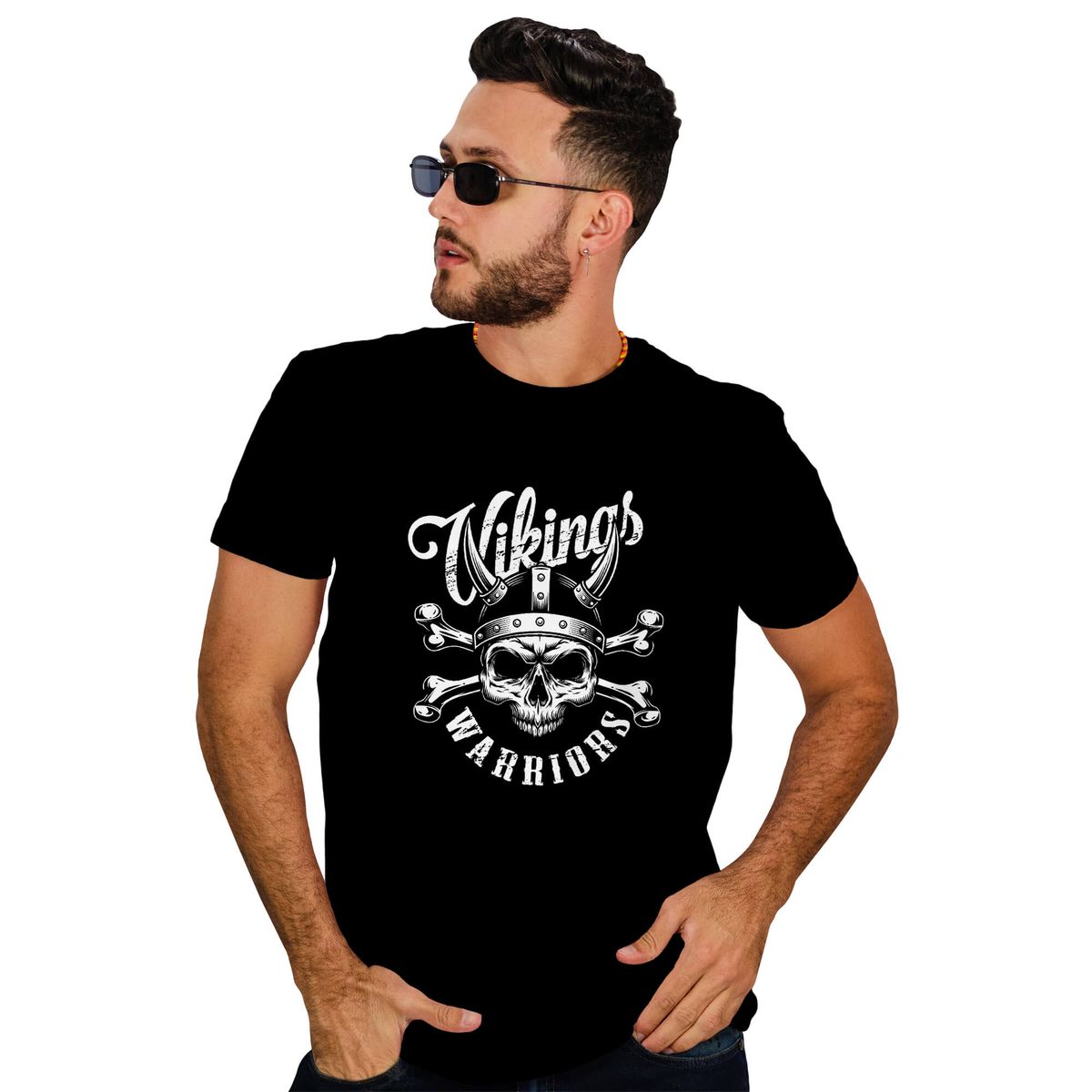 ROLY - Polera hombre diseño Vikingo skull D7