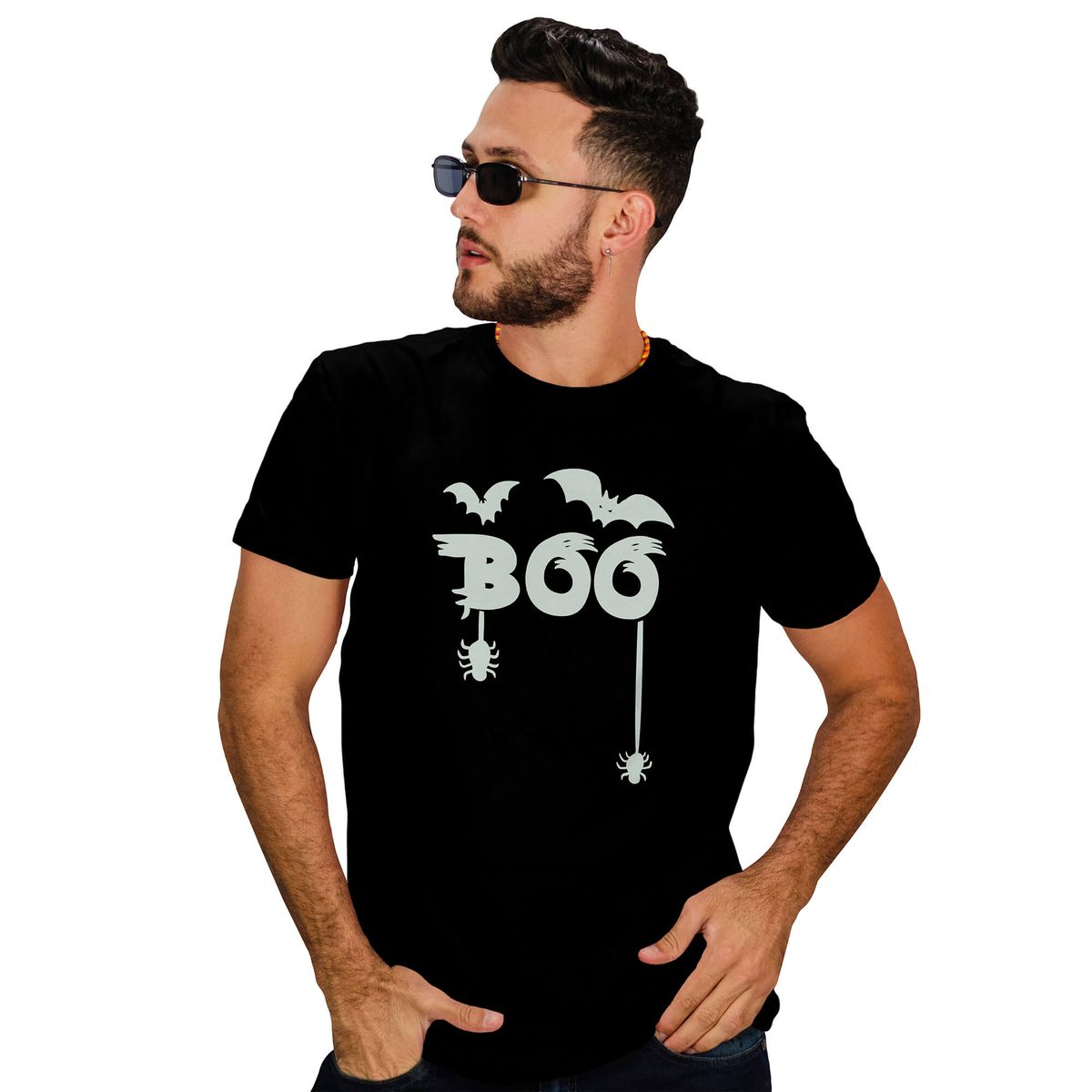 ROLY - Polera hombre Halloween fosforescente D10