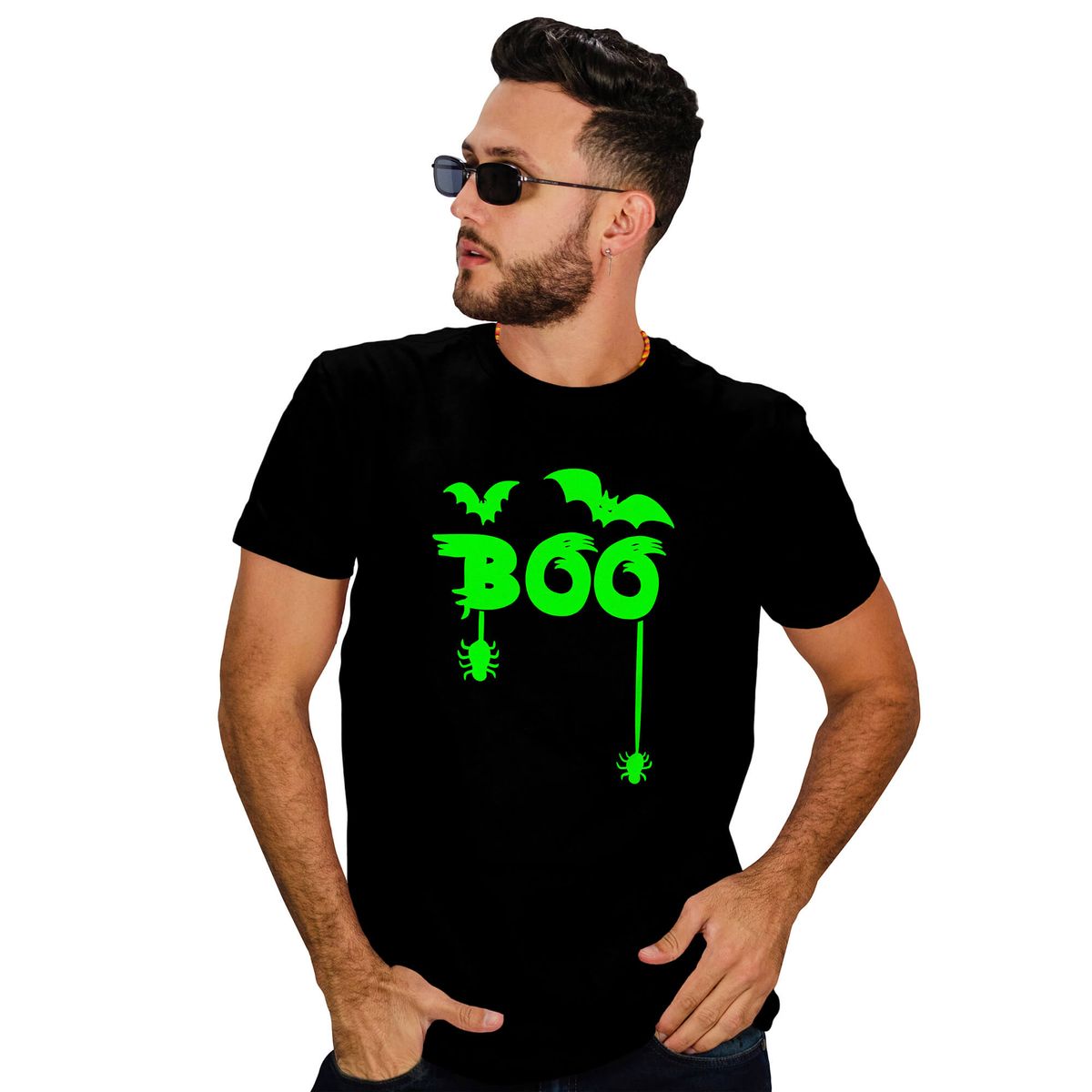 ROLY - Polera hombre Halloween fosforescente D10