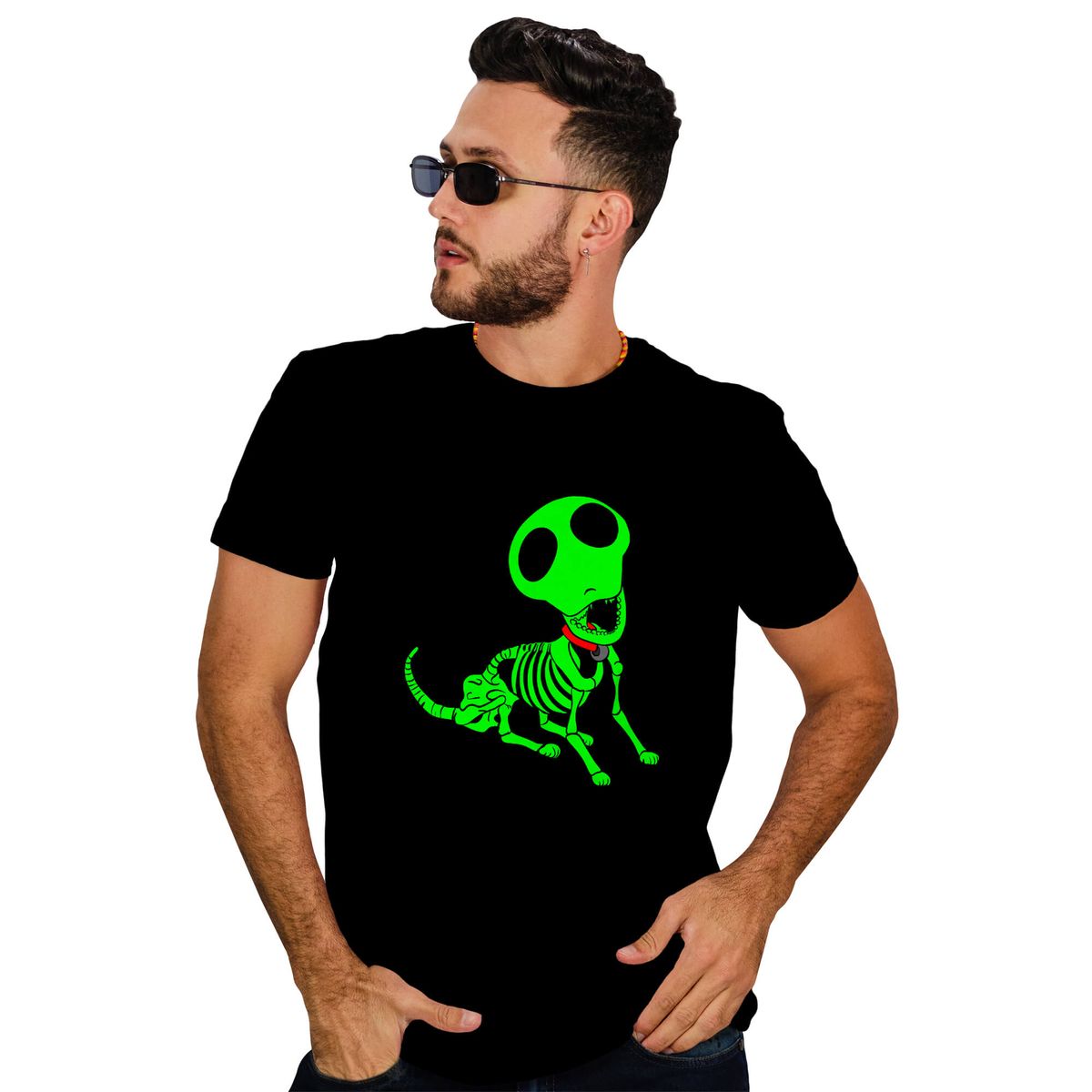 ROLY - Polera hombre Halloween Scraps fosforescente D13