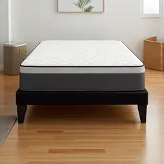 FLOBAL - Cama Europea Super King Base Dividida Negra + Colchón 200X200x28CM