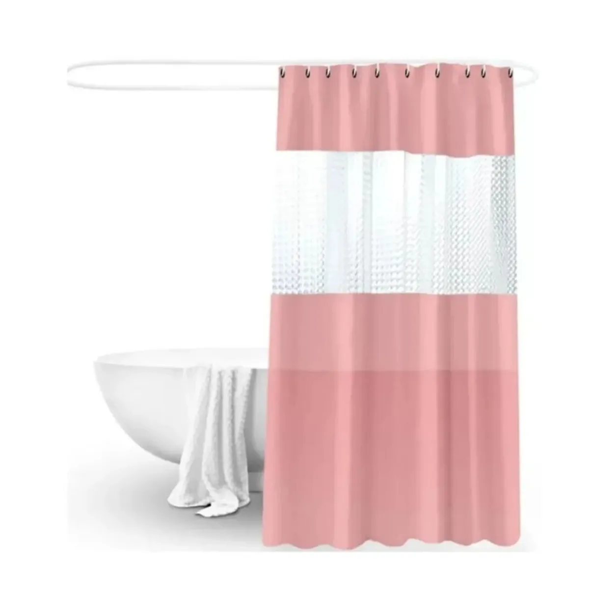 GENERICO - Cortina Ducha Baño 180x200 Decoración Rosada