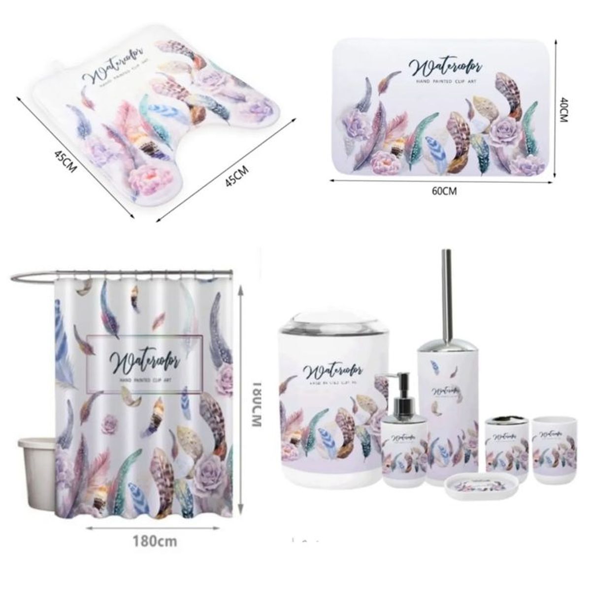 GENERICO - SET DE BAÑO COMBO ELEGANTE 10 PIEZAS