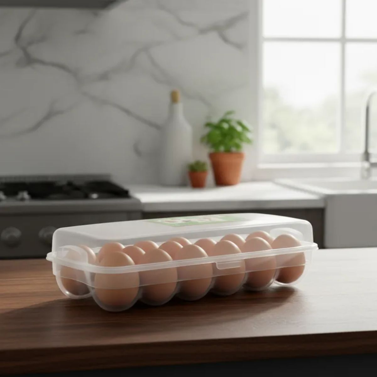 GENERICO - Set 4 Caja De Huevos Transparente