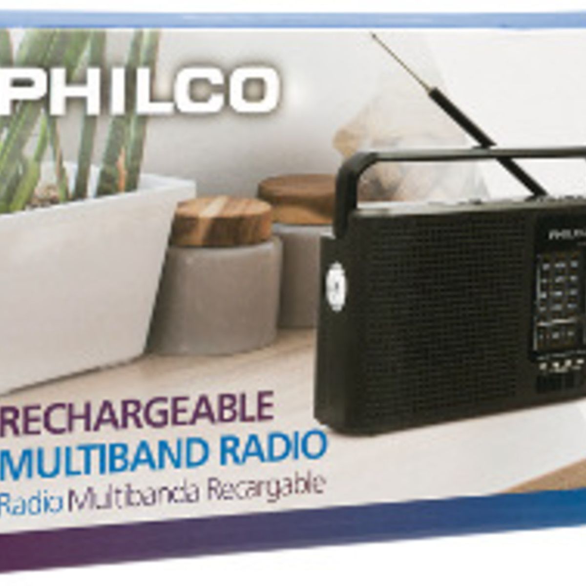 PHILCO - RADIO PORTÁTIL MULTIBANDA RECARGABLE LED FMAMSW BT MP3 ICX67