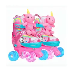 GENERICO - JUEGO PATIN 4 RUEDAS CACCESORIOS PELUCHE TALLA XS 27-30