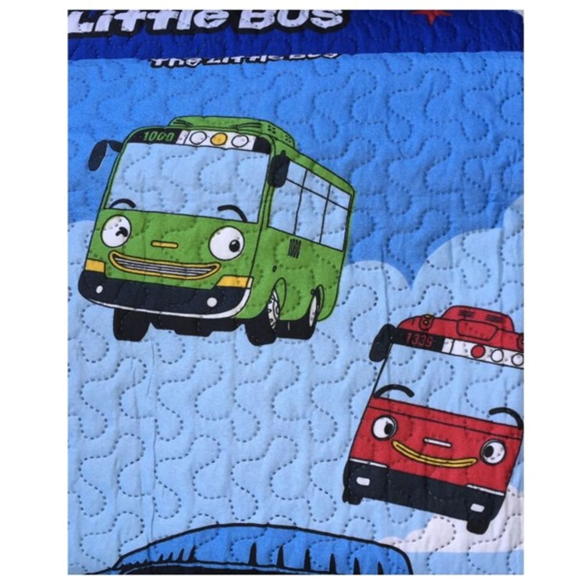 GENERICO - CUBRECAMA QUILT DE VERANO DELGADO DISEÑO INFANTIL TAYO 1.5 PLAZA