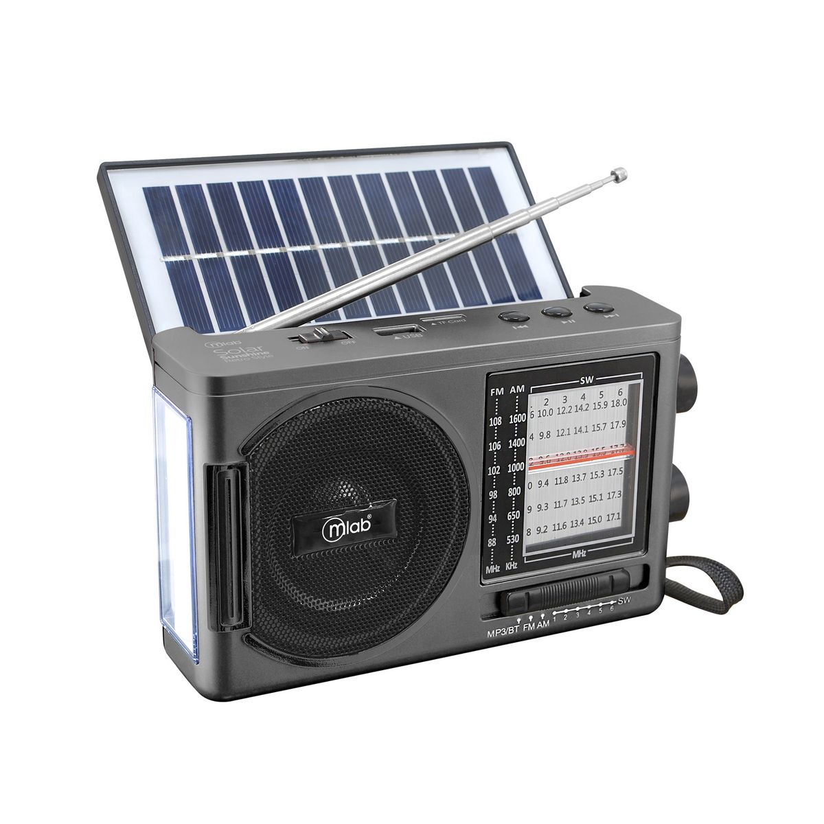 MLAB - RADIO PORTÁTIL SOLAR SUNSHINE-LIGHT GRIS 09484